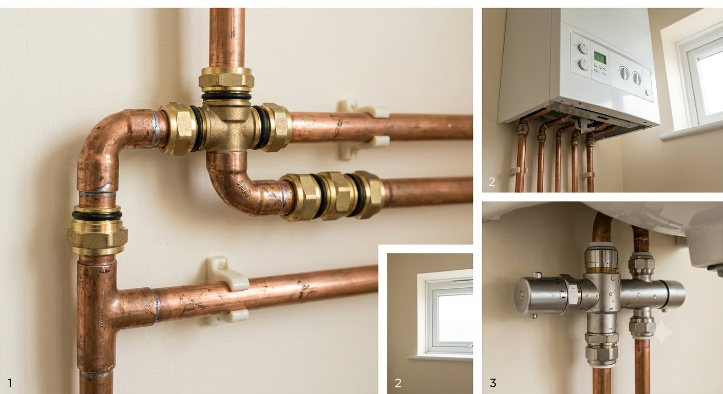 Professional plumber at work